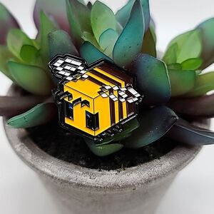 Nostalgic Childhood Minecraft Bee Enamel Pin